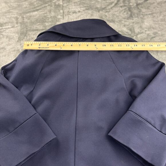 Joseph Ribkoff Jacket Women’s 2 Classic Cocoon Ponte Knit Evening Coat Navy Blue - Picture 14 of 14